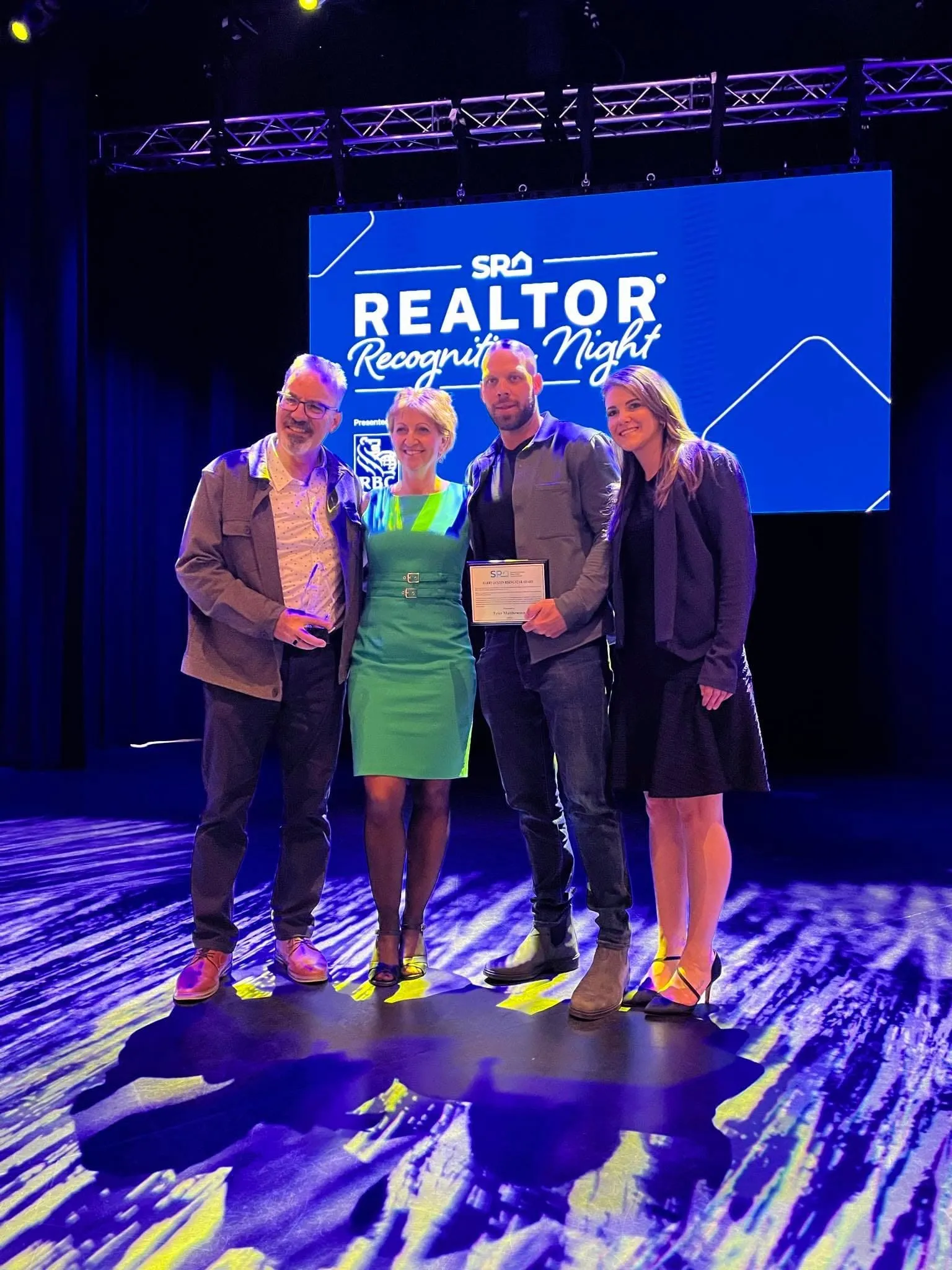 Tyler Matthewson at a Saskatchewan Realtors Association recognition night